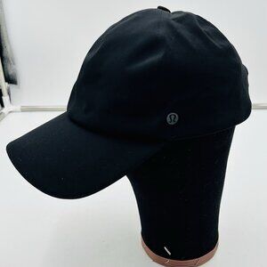 Lululemon Running Hat Soft Black Stretch Adjustable Back One-Size Logo NWOT